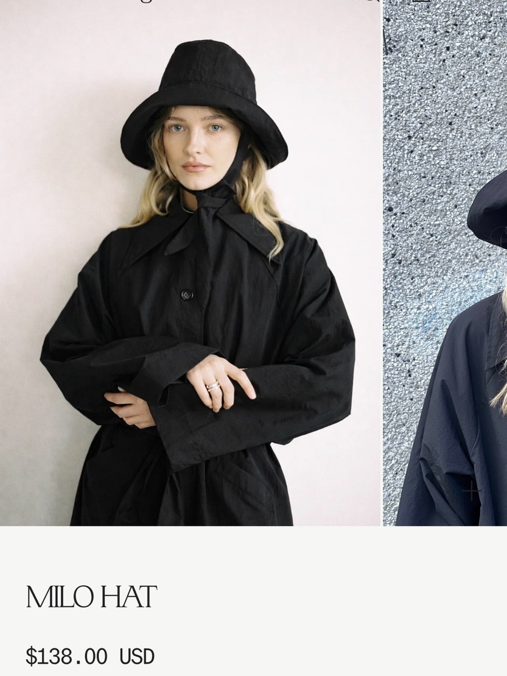 Milo Hat — Women's Black Bucket Hat with Chin Tie